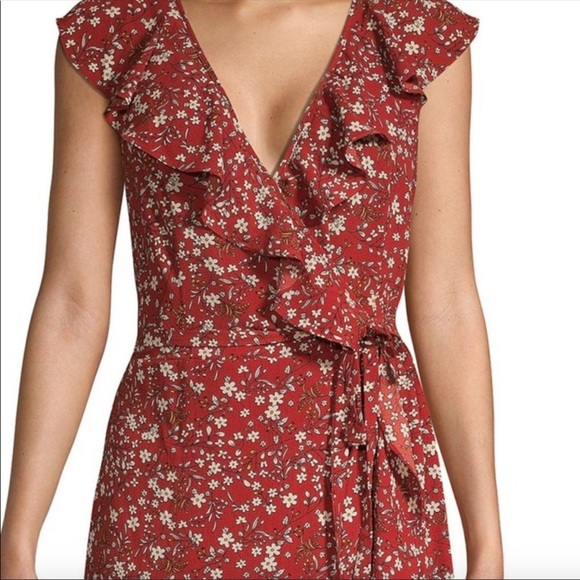 NWOT Max Studio Floral Ruffle Wrap Dress Small S - Picture 7 of 8